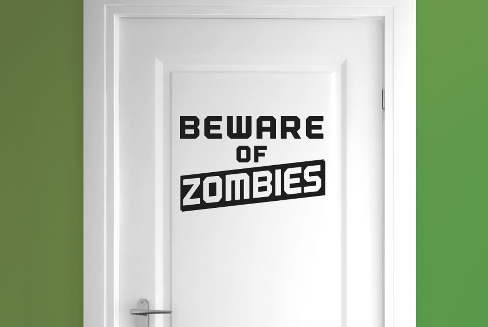 beware of zombies room door Wall Stickers Vinyl Art Decals